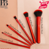 Pastel Beauty Makeup Brush Set Red - 6pcs