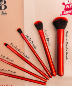 Pastel Beauty Makeup Brush Set Red - 6pcs
