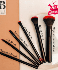 Pastel Beauty Makeup Brush Set Black - 6pcs