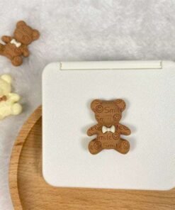 Dual Sided Pocket Mirror With Doll - White