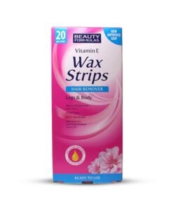 Beauty Formulas Vitamin E Wax Strips Hair Remover For Legs & Body – 20 Wax Strips