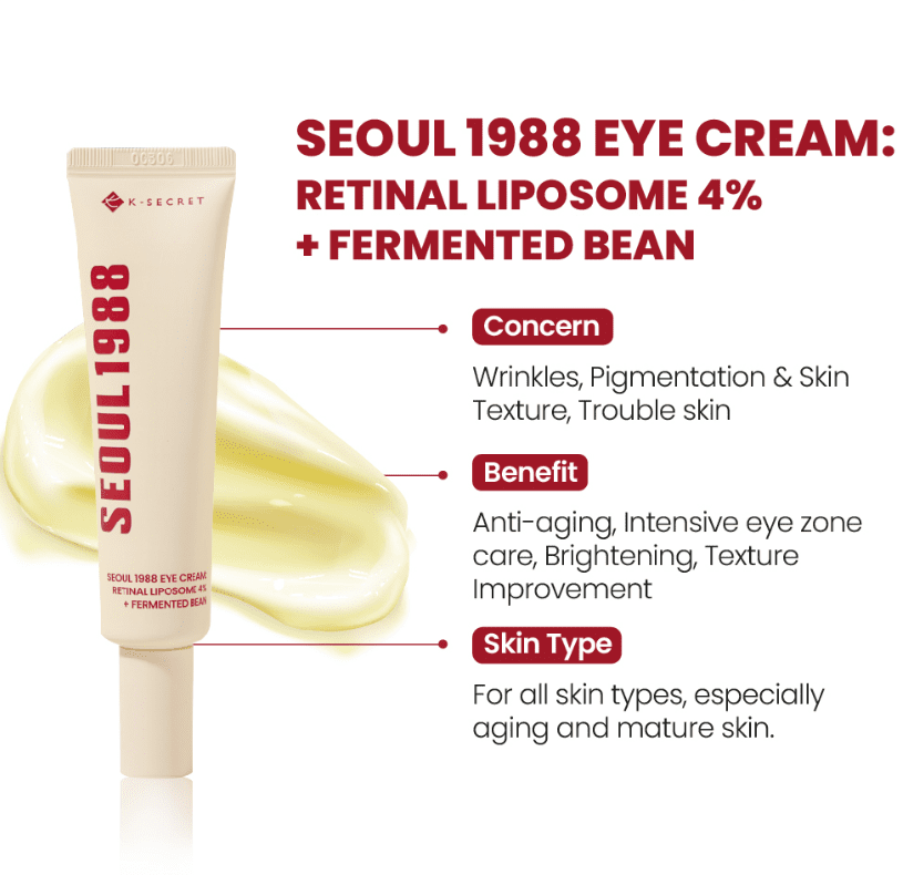 KSECRET - SEOUL 1988 Eye Cream : Retinal Liposome 4% + Fermented Bean 30ml - Image 2